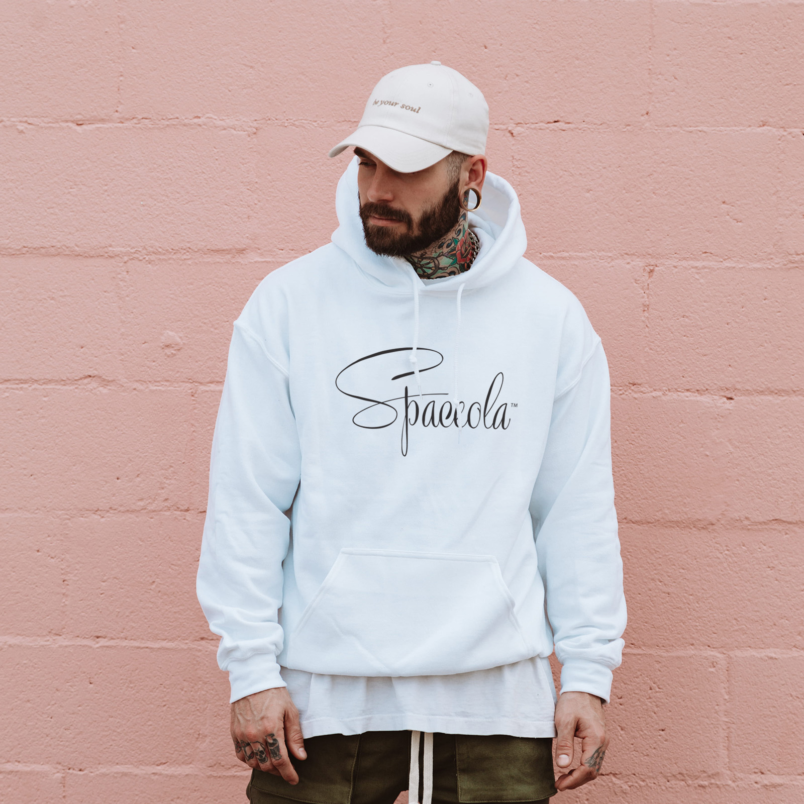 Attractive, durable, high quality hoodie with Spaceola logo