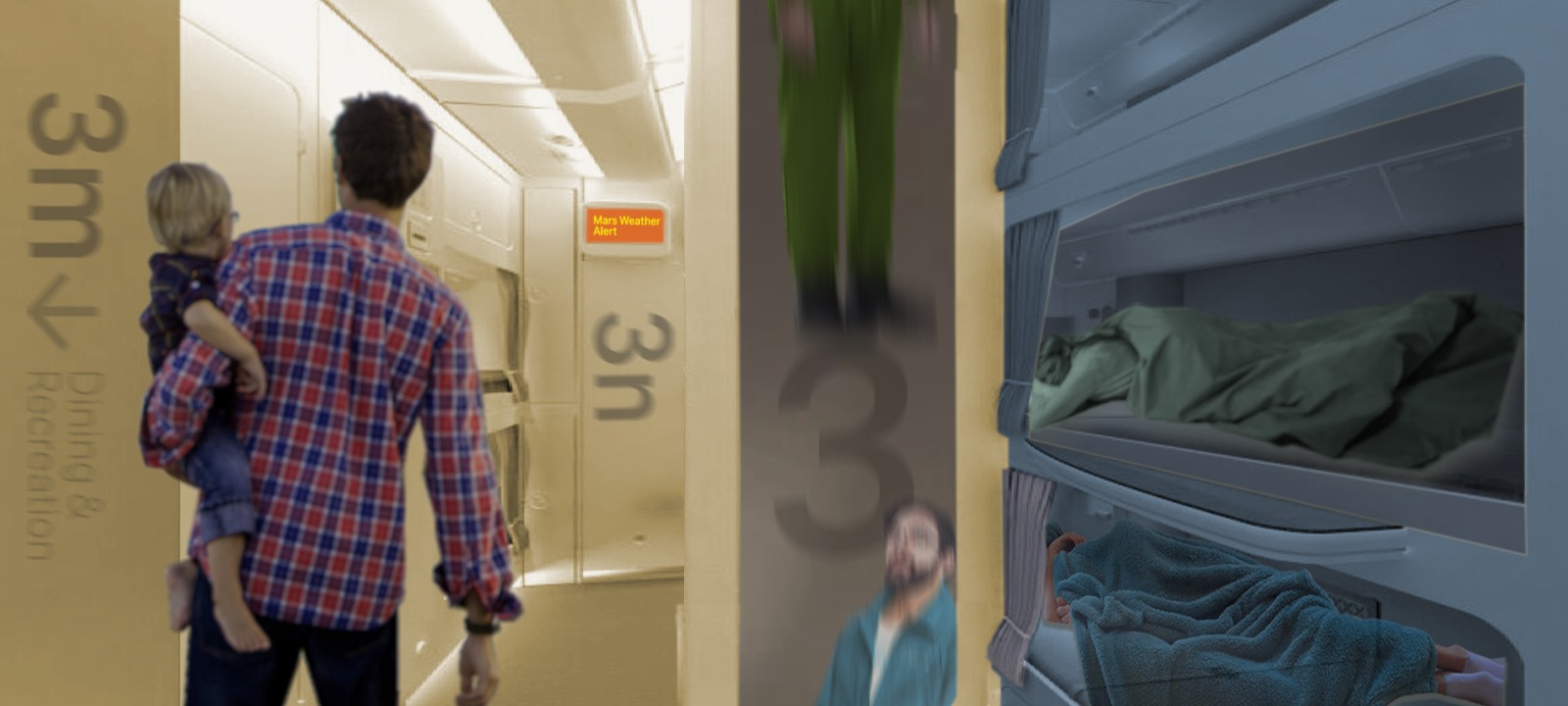 Although not spacious,  traveling to Mars is secure and private